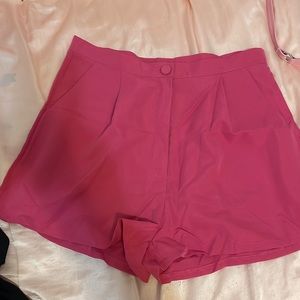 Pink polyester shorts